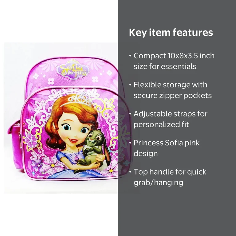 Mini Backpack - Disney - Sofia the First Flower Bag Pink School