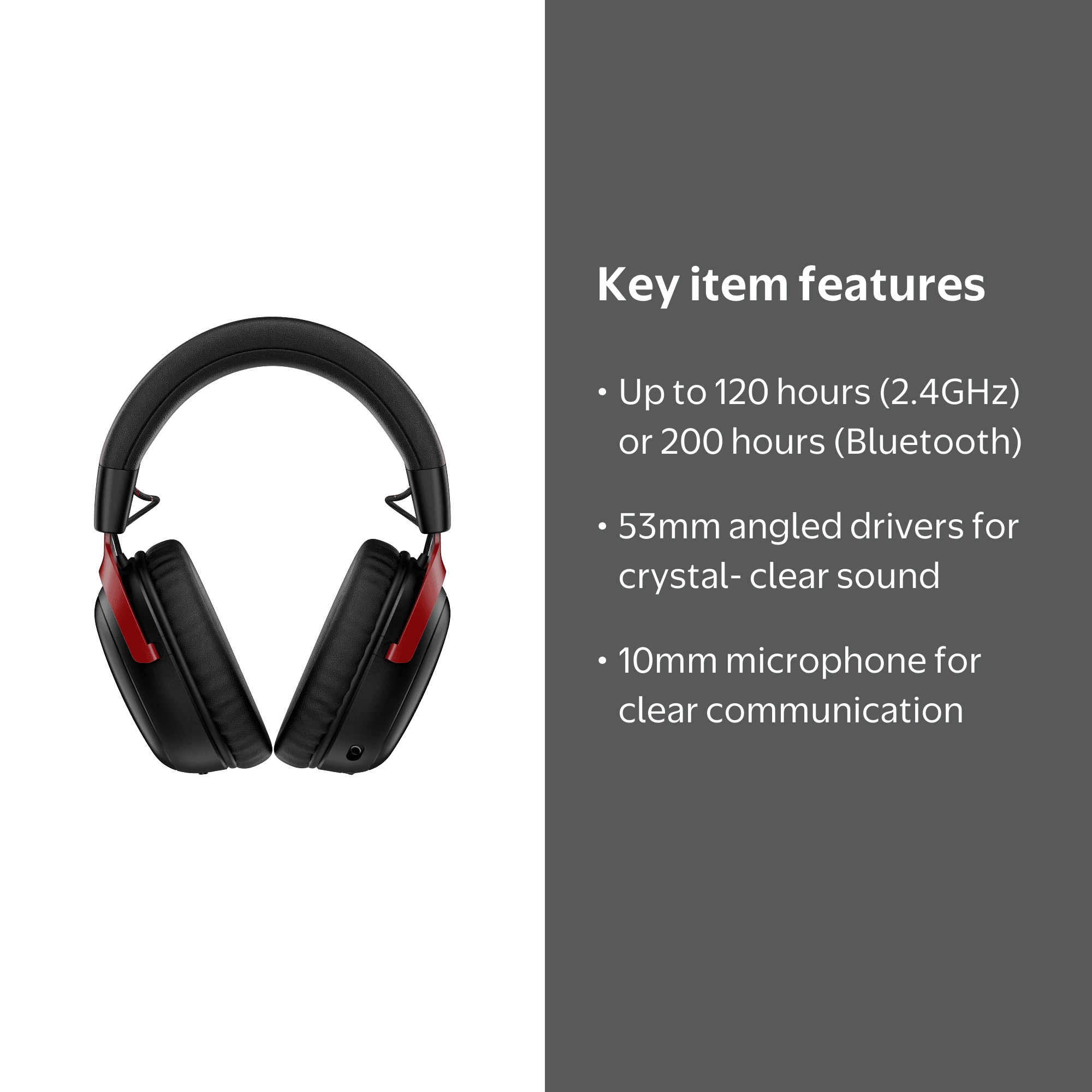 HP HyperX Cloud III S Wireless Gaming Headset, 120/200 Hr Battery