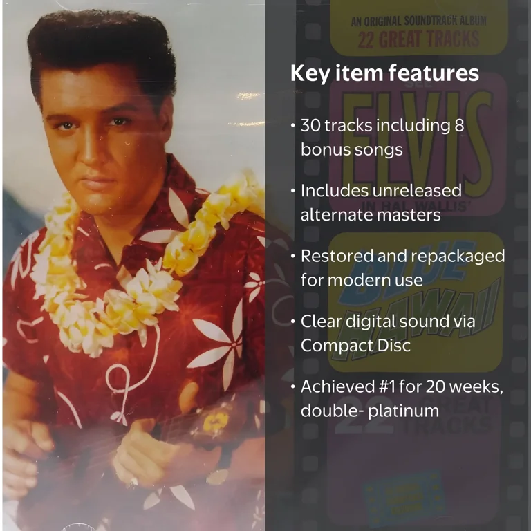 Elvis Presley, Blue Hawaii Soundtrack, 14 tracks + 8 bonus, CD