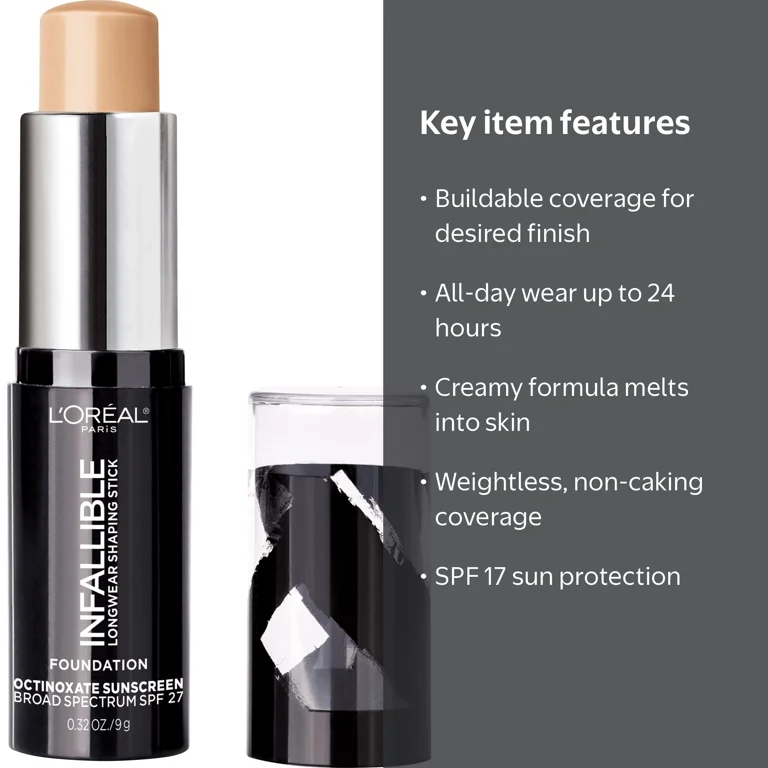 L'Oréal Paris, Infallible Longwear Stick Foundation, SPF 17, Buff