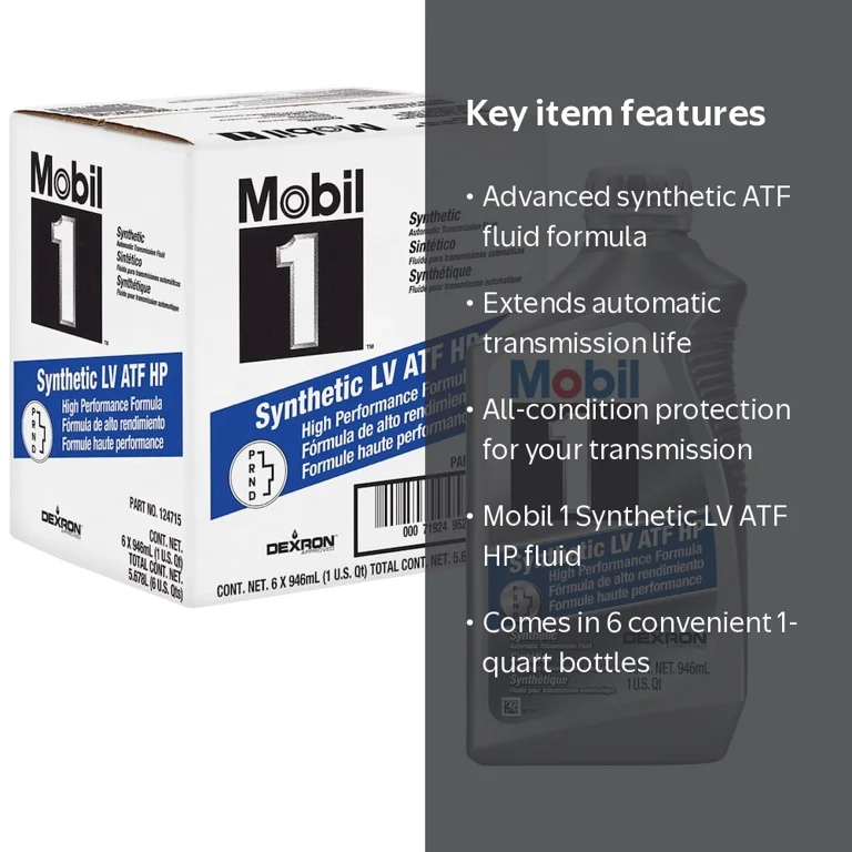 Mobil 1 Synthetic LV ATF HP, Full Automatic Transmission Fluid, 1