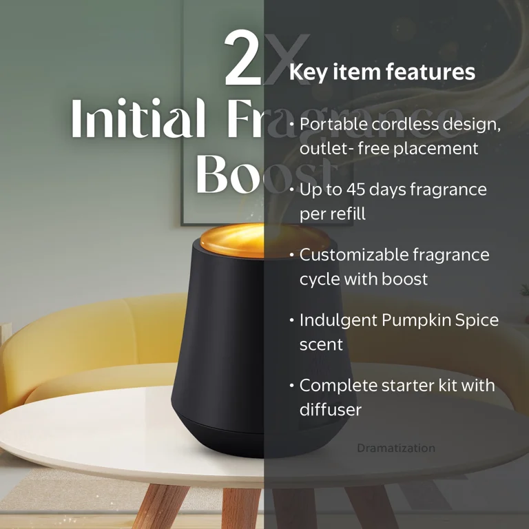 Air Wick Essential Mist Pumpkin Spice Diffuser Kit, 2 Piece
