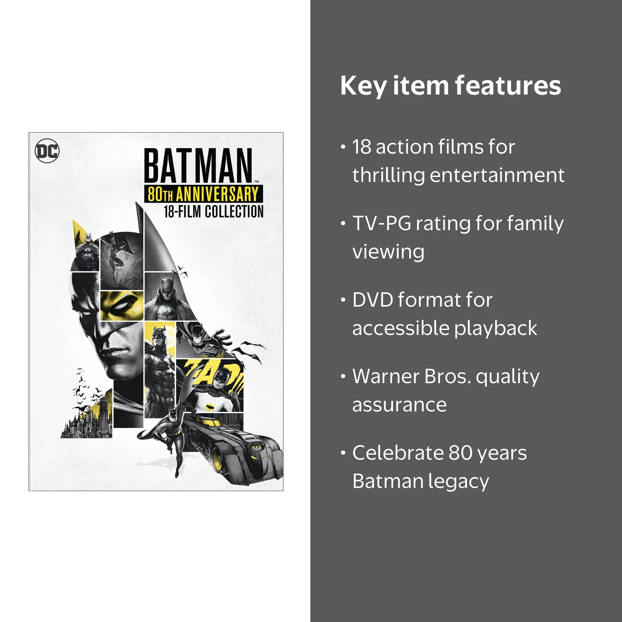 Batman: 80th Anniversary 18-Film Collection DVD - Action TV-PG