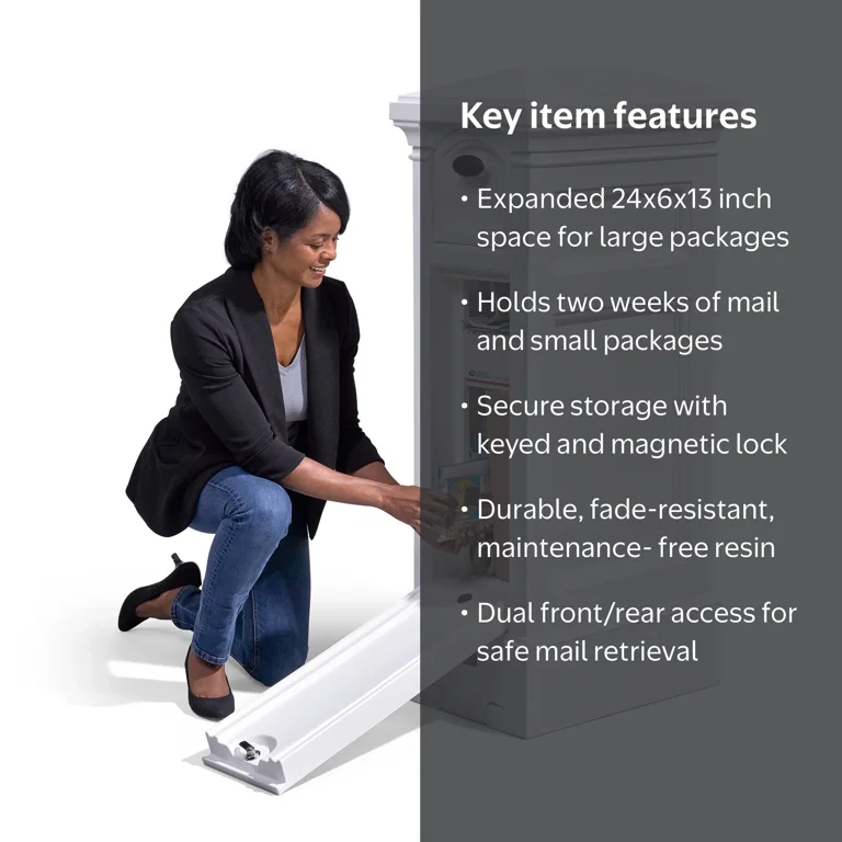 Step2 Atherton Reserve Lockable White Mailbox Package Storage with