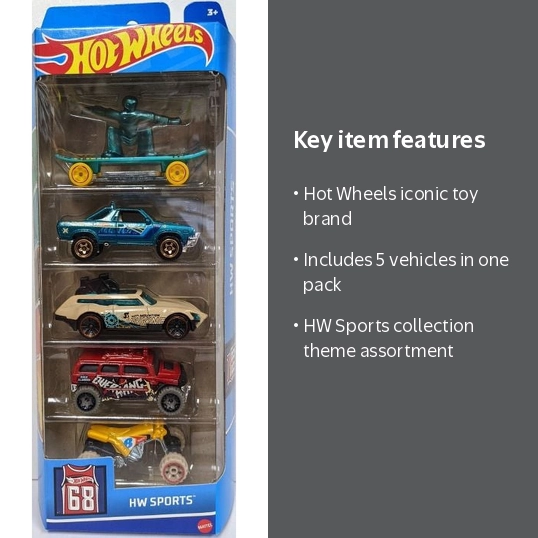 Hot Wheels 5 Pack HW Sports: Race Cars Set - Walmart.com