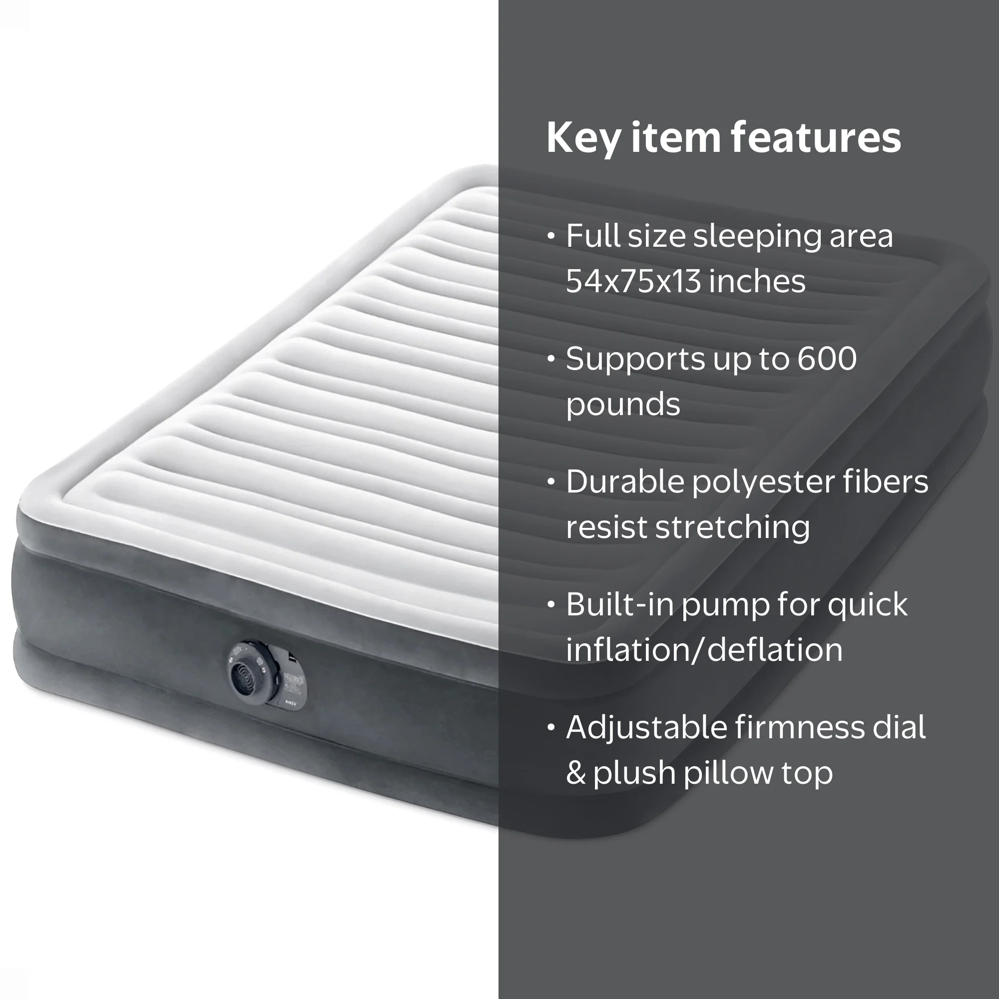 Intex Comfort Deluxe Dura-Beam Plush Air Mattress Full w/Built-In