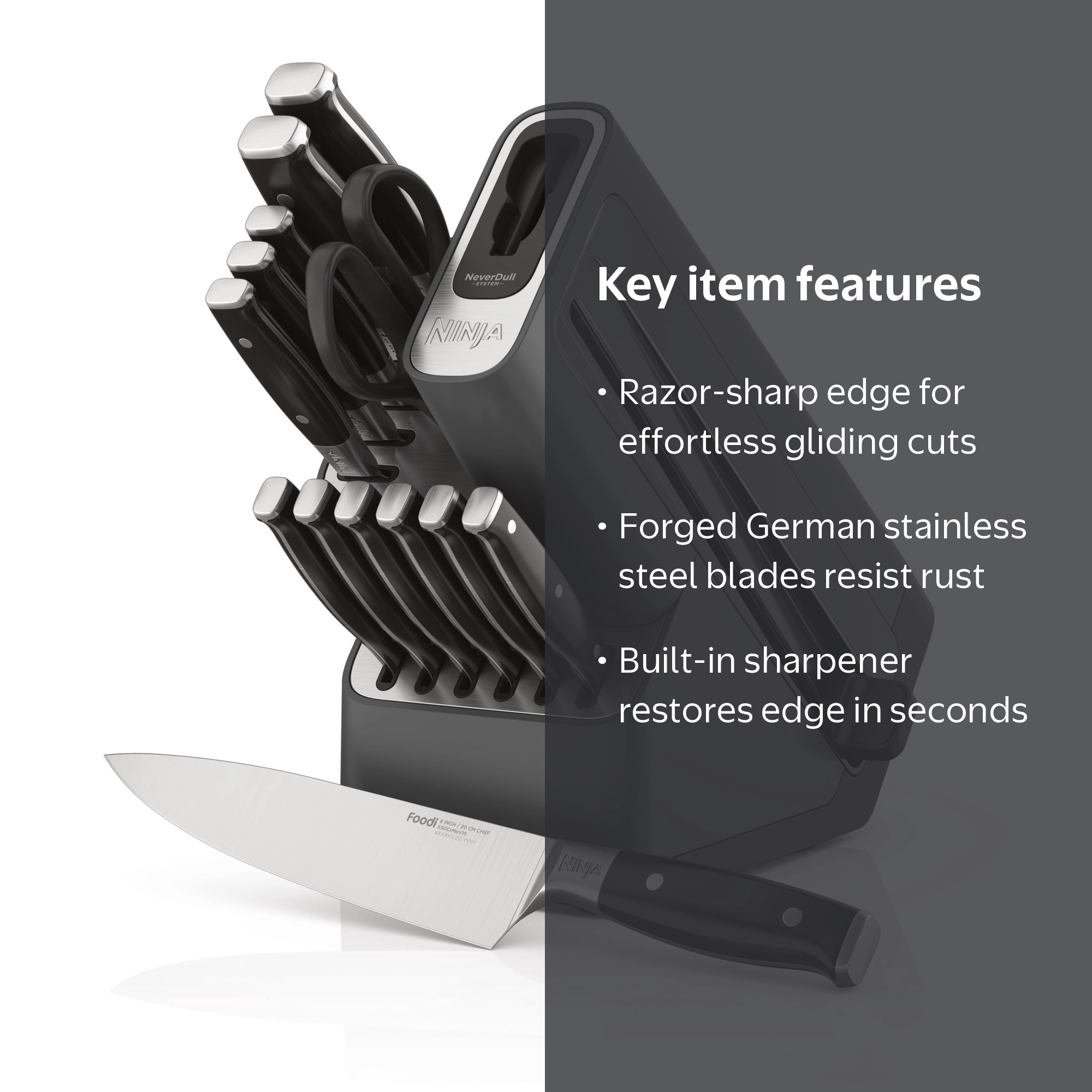 Free Shipping! Ninja NeverDull Premium 14pc German Stainless Steel