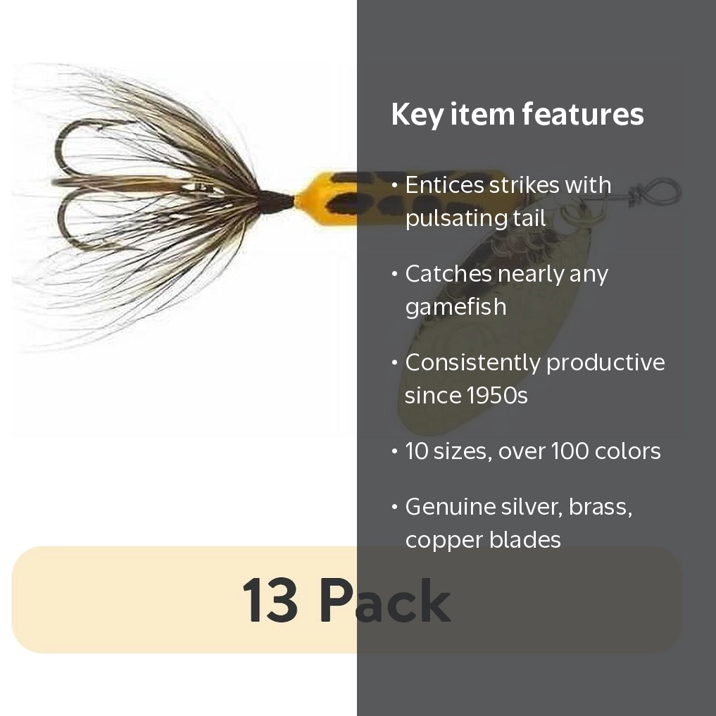 13 pack) Yakima Bait Worden's Original Rooster Tail, Inline