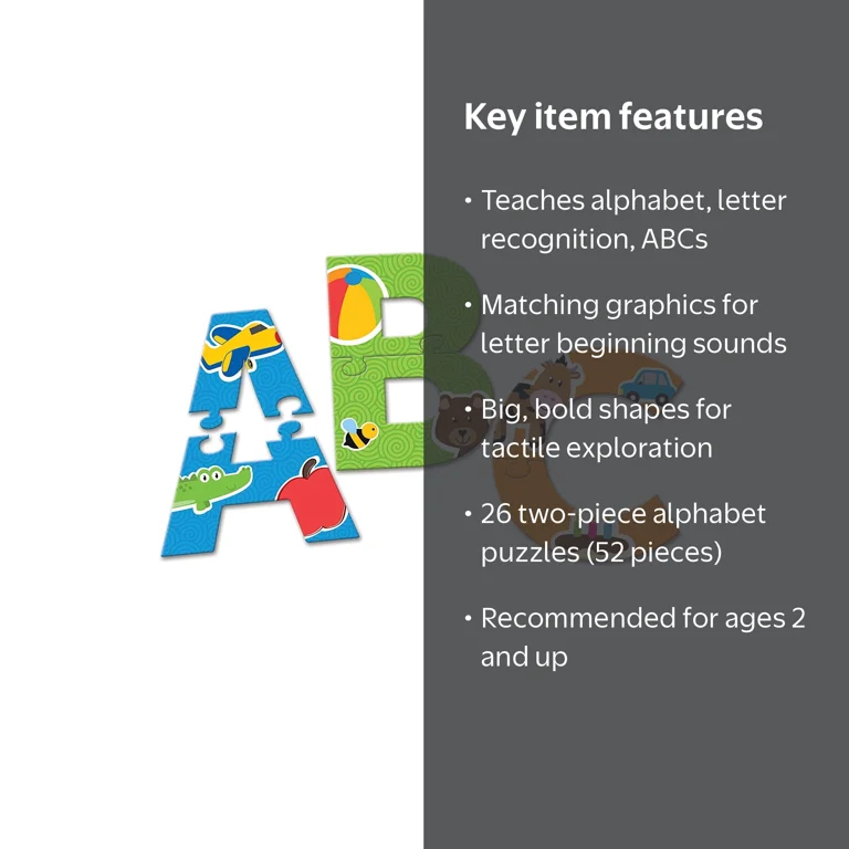 AAA - rina Learning Resources Alphabet Puzzle Cards, Alphabet Toys, Ages 2+