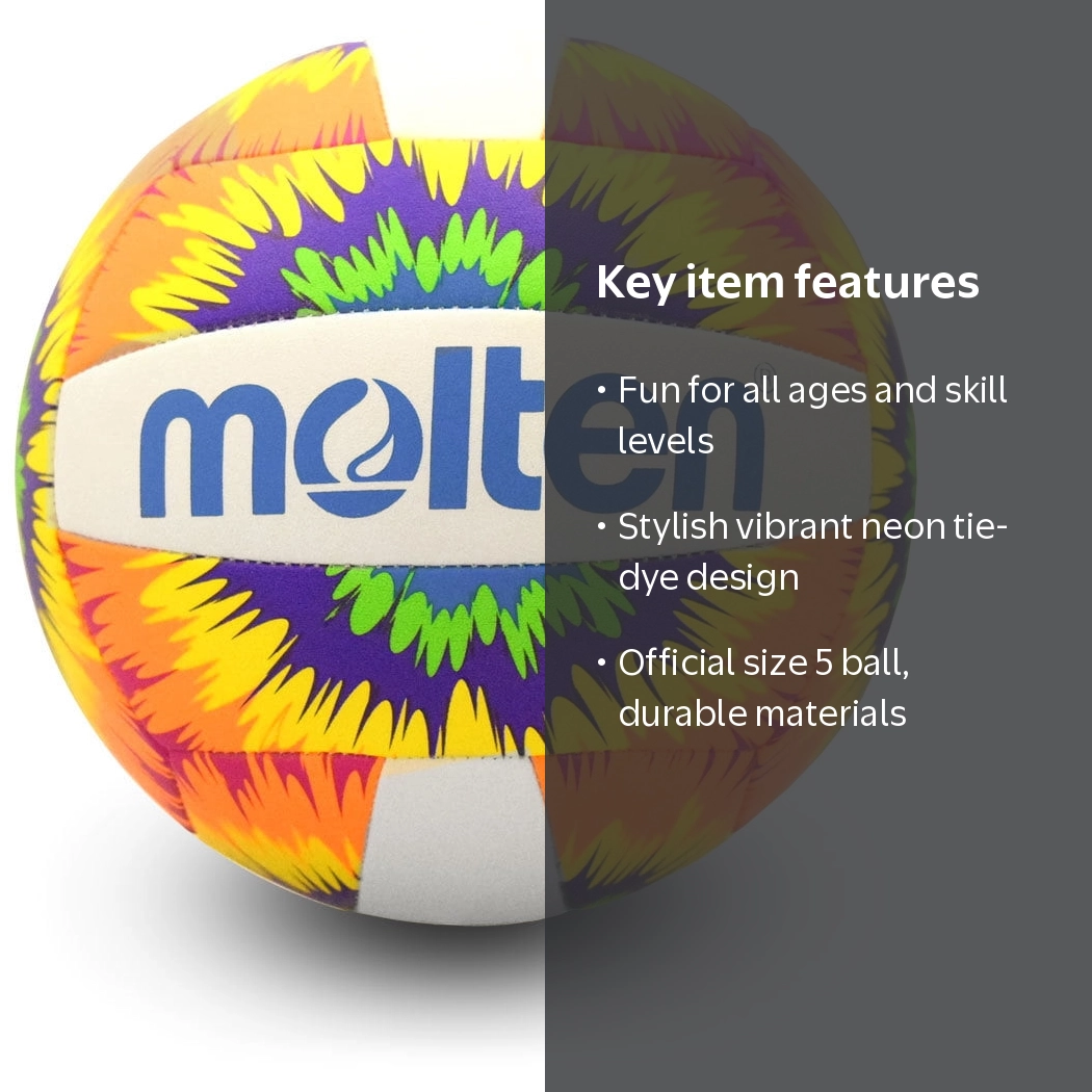 Molten MS500-NTD Neon Tie Dye Synhth Leather Volleyball - Walmart.com