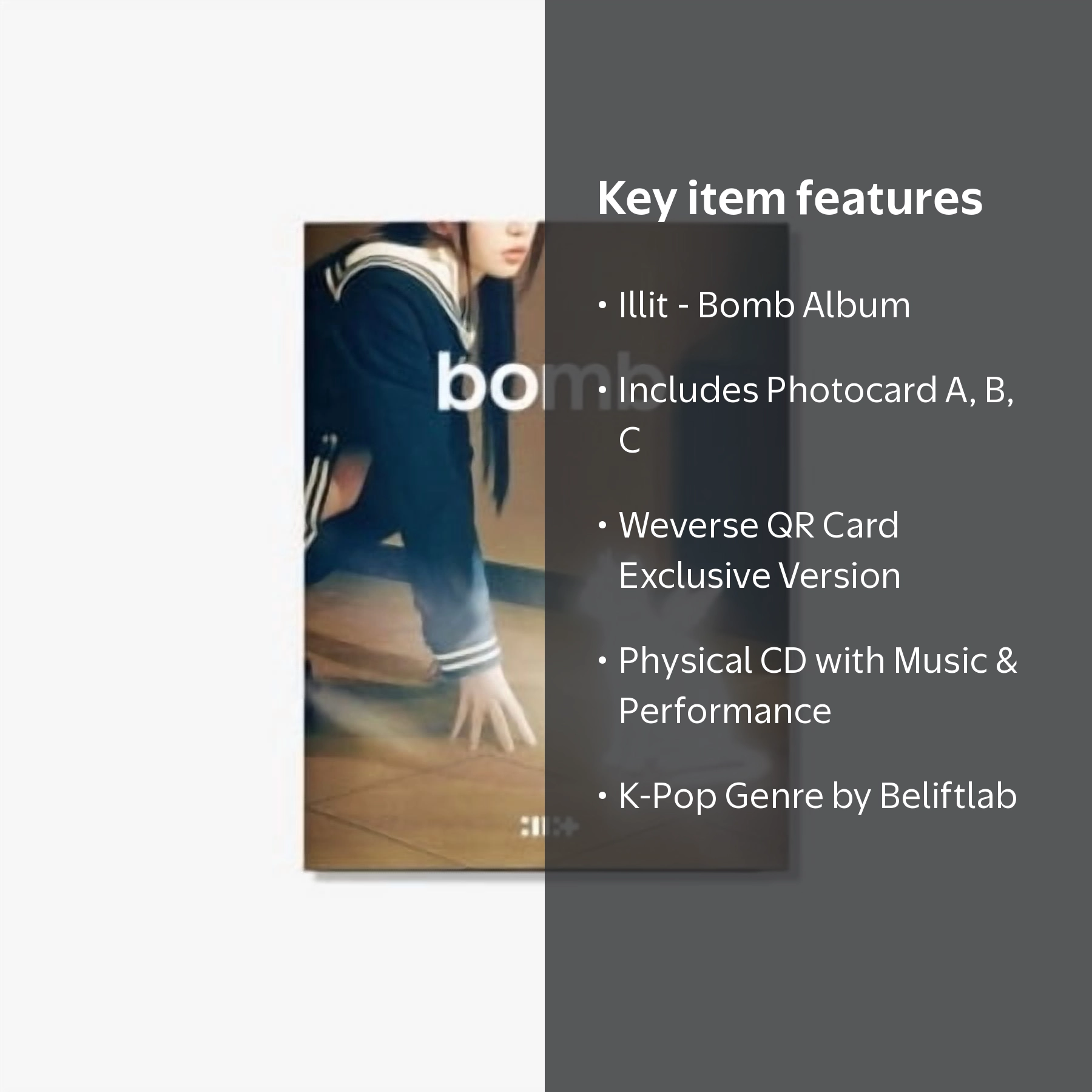 Illit - Bomb - Weverse Qr Card Albums Version - Incl. Photocard A
