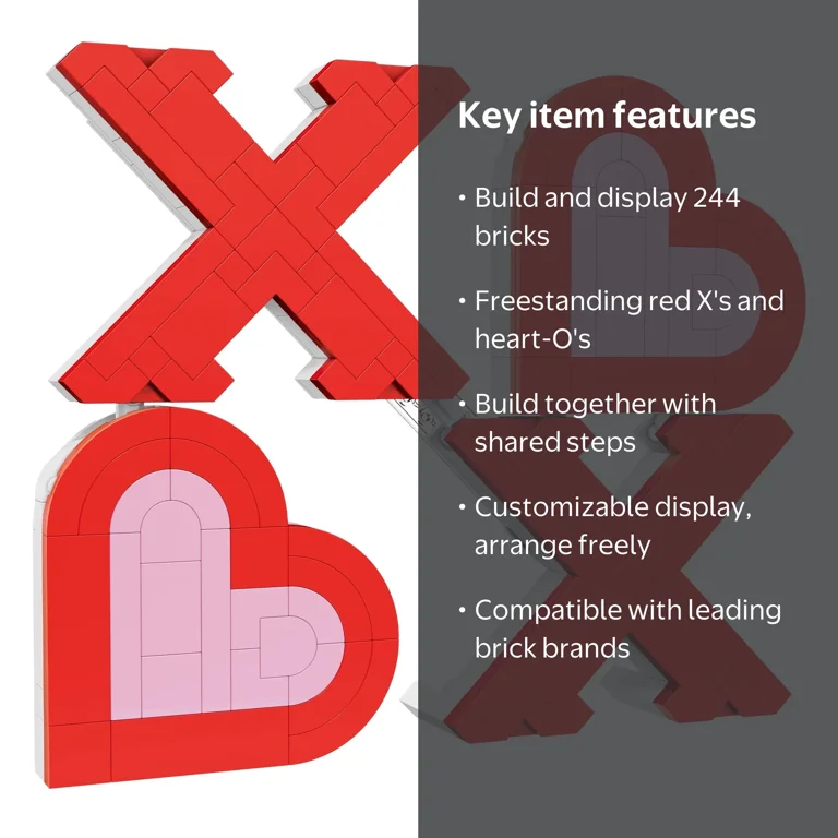 Brickcraft, Building Sets, 244-Piece Set, Valentine's Day Decor