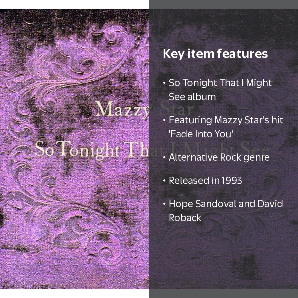 Mazzy Star - So Tonight That I Might See - CD, 1993 Album
