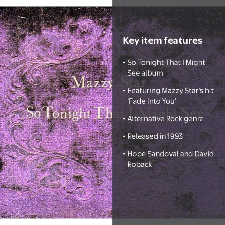Mazzy Star - So Tonight That I Might See - CD, 1993 Album