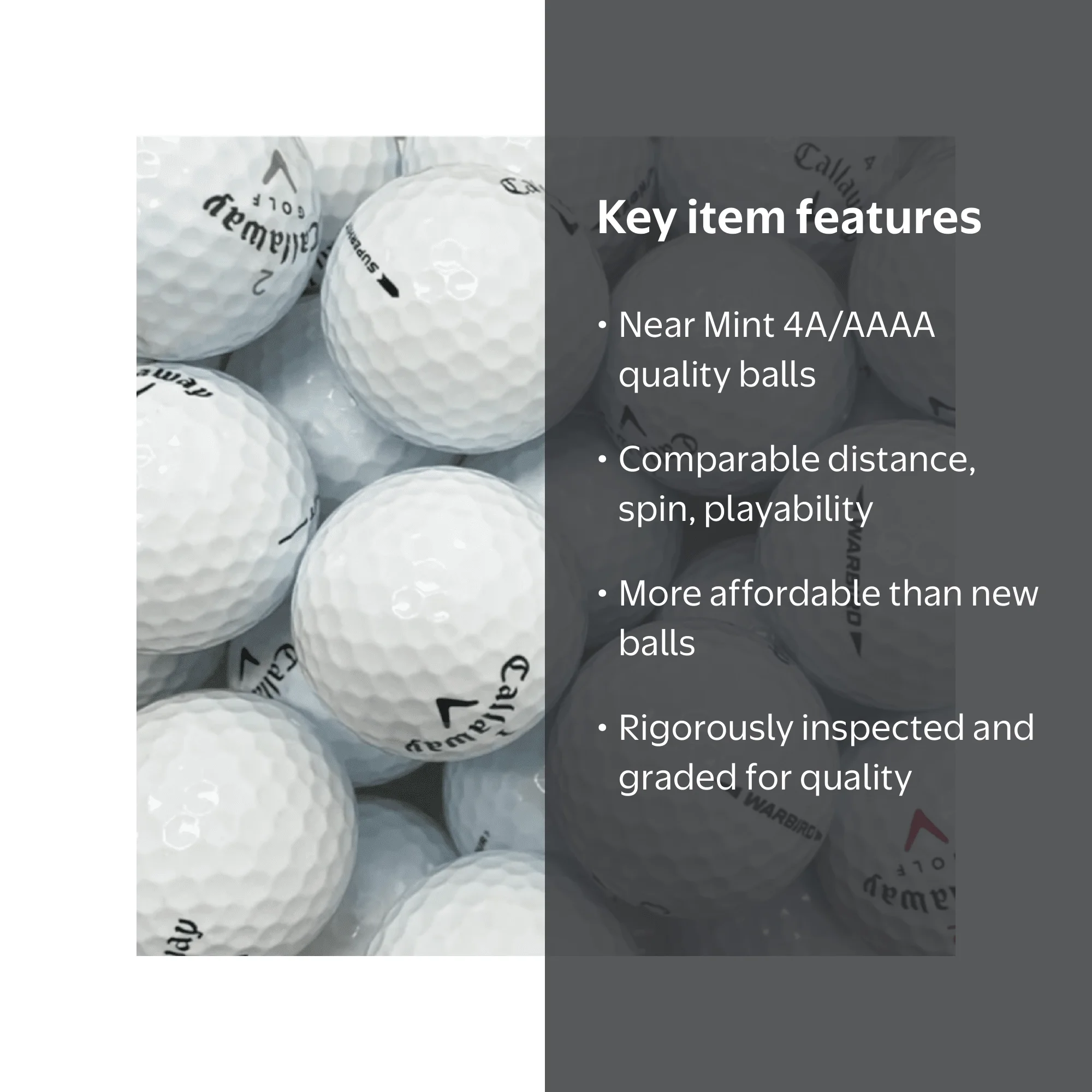 Lost Golf Balls Callaway Mix Recycled Golf Balls Near Mint 4A AAAA