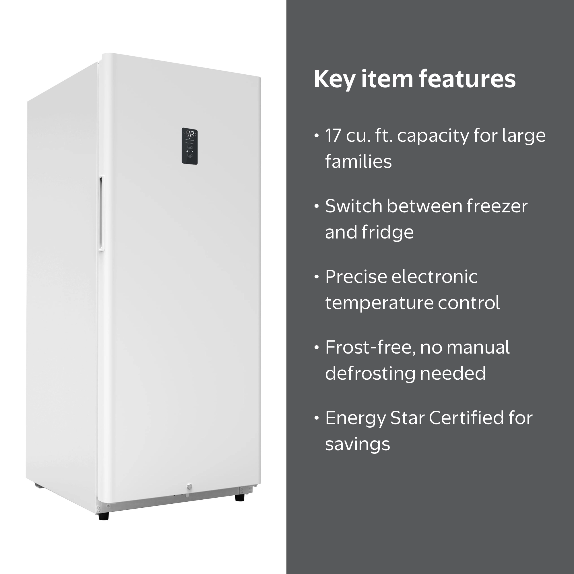 Hamilton Beach 17 Cu Ft Upright Convertible Refrigerator Freezer