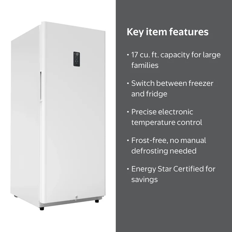 Hamilton Beach 17 Cu Ft Upright Convertible Refrigerator Freezer