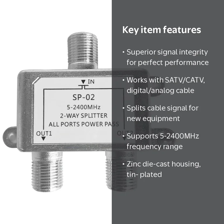 2 Way Connector Adapter Coaxial Cable Connector Easy Install for