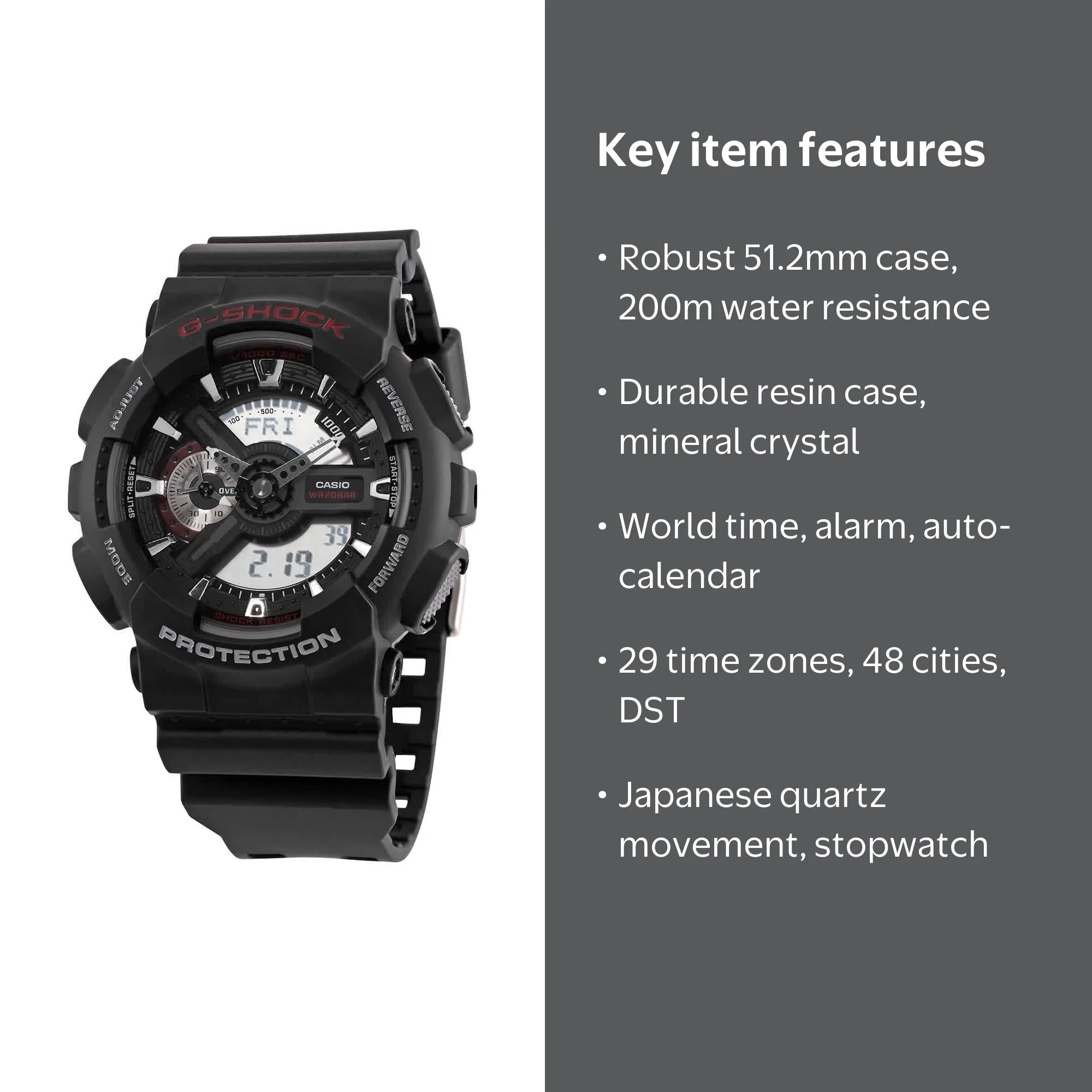Casio Men's GA-110-1AHDR G-Shock 55mm Quartz Watch - Walmart.com