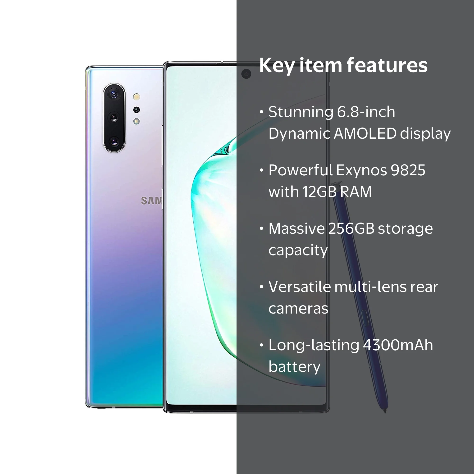 Samsung Galaxy Note 10+ Plus 5G, Single-SIM 256GB, Unlocked Cell