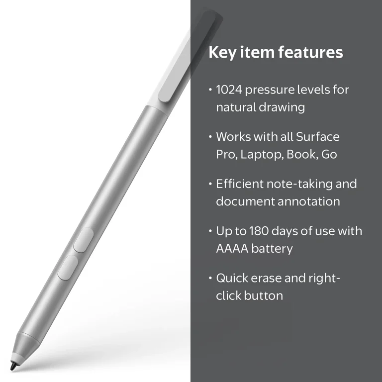 Microsoft Surface Business Pen, Platinum, Precision Stylus