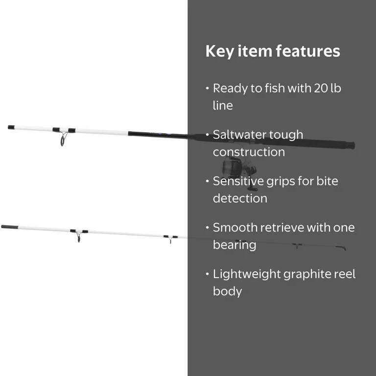 Tsunami Spear II 10' Medium Heavy 2pc Fishing Rod and Reel CombO