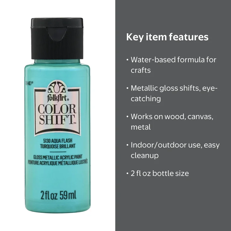 FolkArt, Color Shift Acrylic Paint, Blue, Gloss Finish, 2oz
