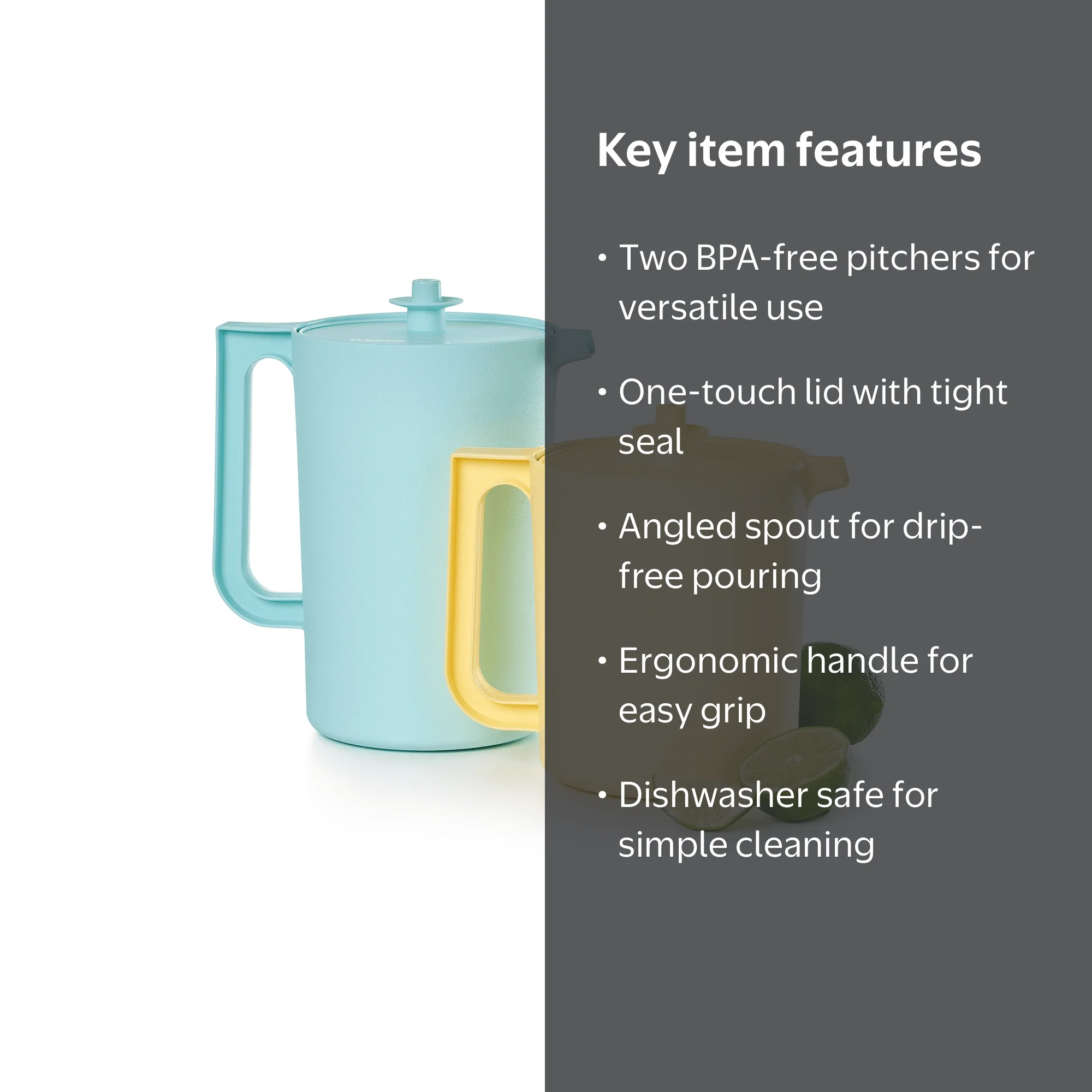 Tupperware Heritage Plastic Pitcher Set with Lids (2 Count