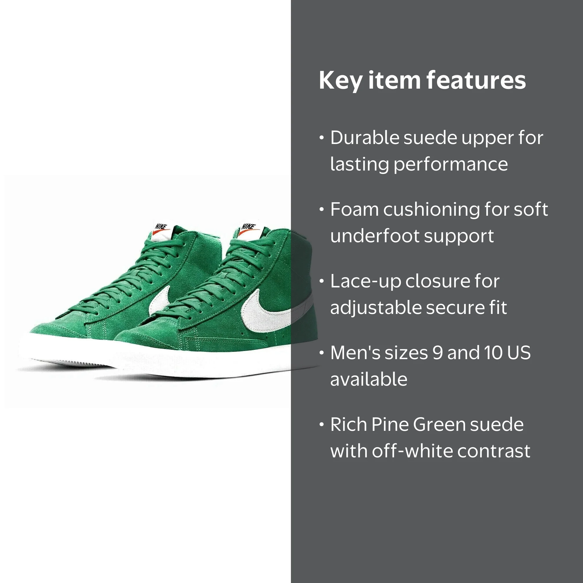 NIKE BLAZER MID '77 SUEDE 緑/green 27.5 Nike Blazer Mid '77 Suede Men's Sneaker Shoe Limited Edition Green