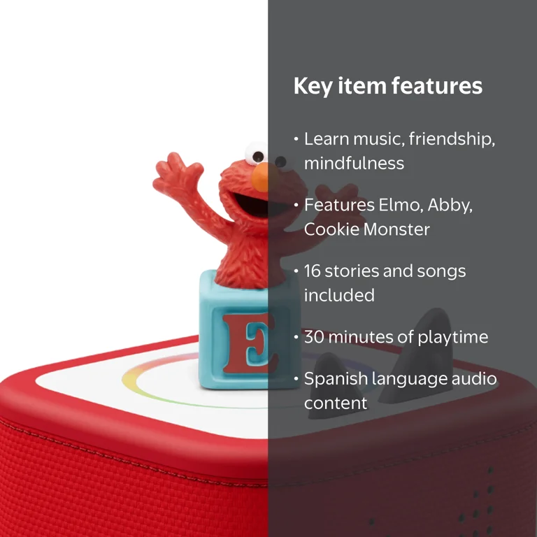 Spanish Sesame Street: Elmo Audio Toy Figurine Tonie, Age Group 3+