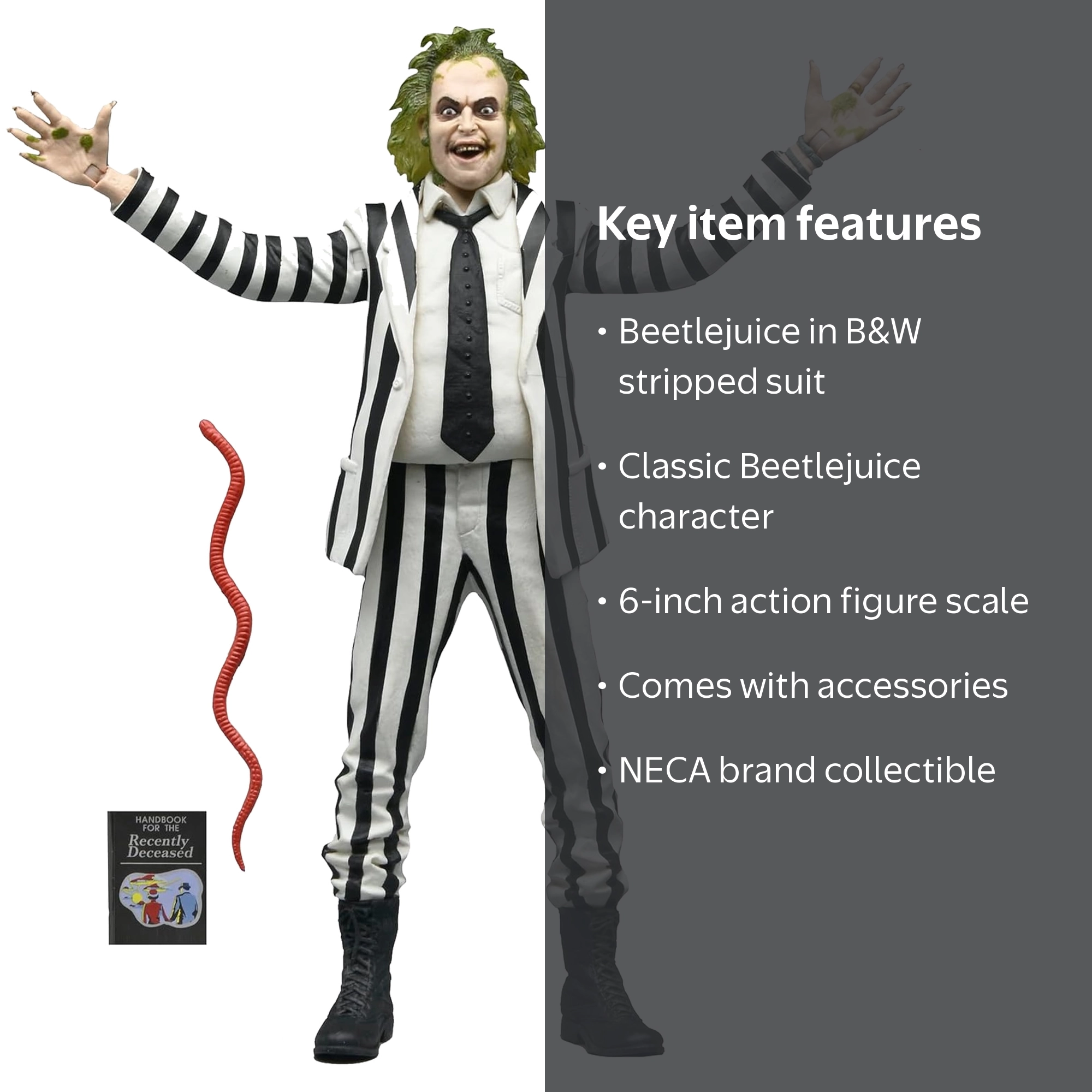 NECA Cult Classics Icons Series 1 Action Figure Beetlejuice B&W