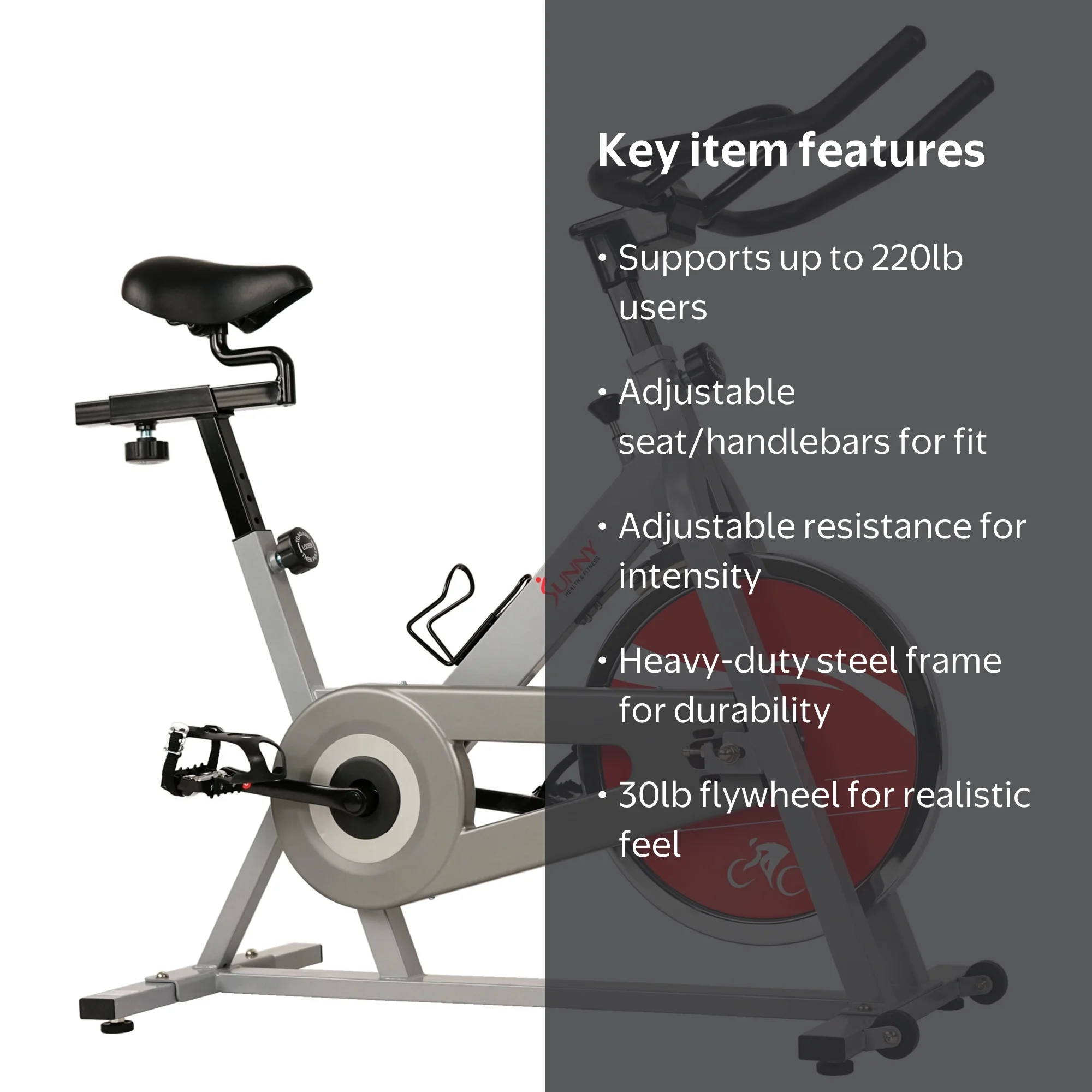 Sunny Health & Fitness SF-B1001S Chain Drive Indoor Cycling