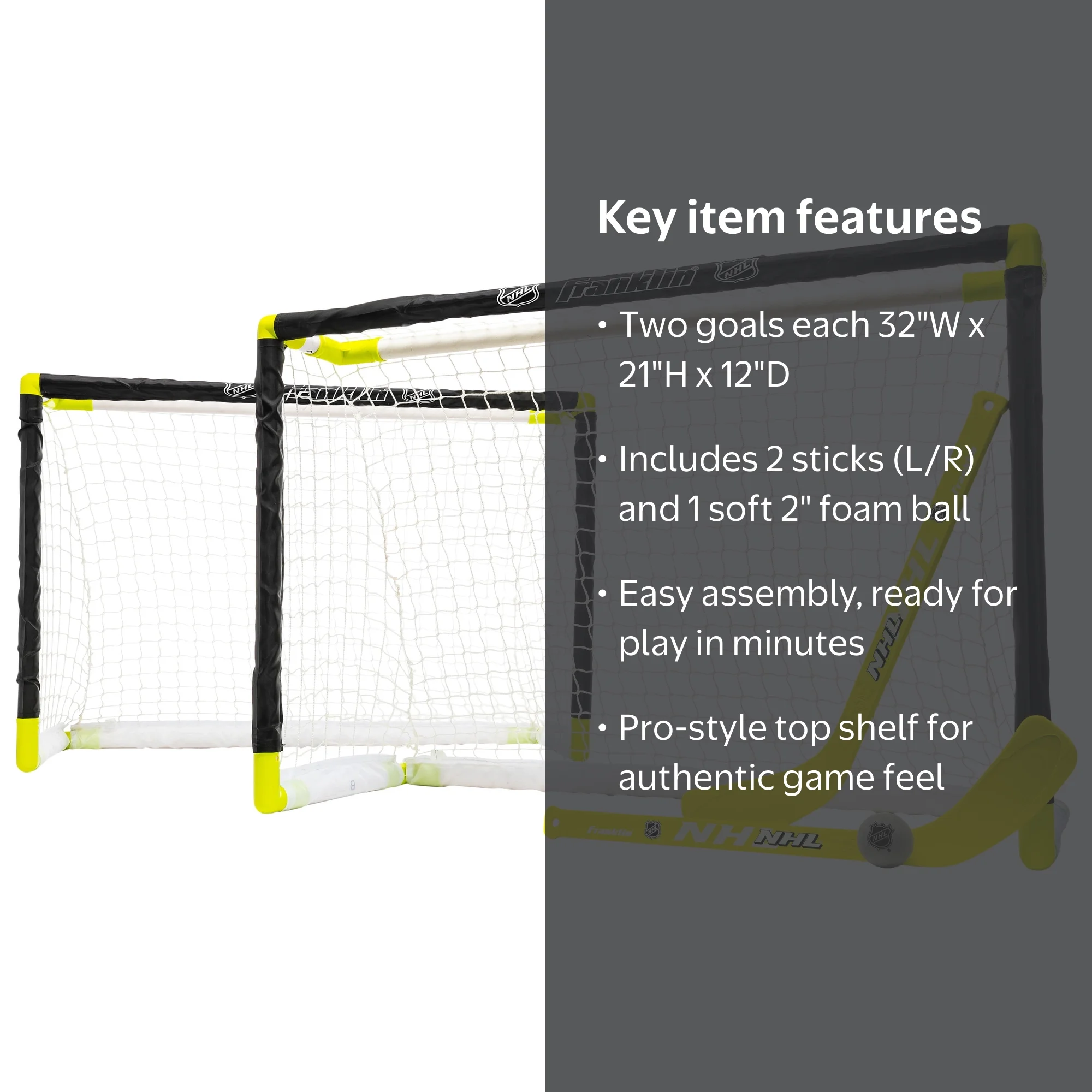 Franklin Sports Knee Hockey Goal Set - Mini Hockey Goals - Kids