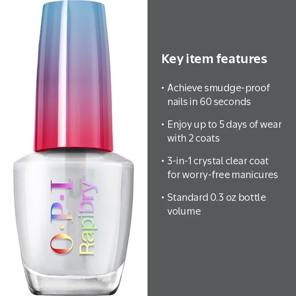 OPI, Nail Polish, Clearly Fast 0.3 oz, Rapidry Quick-Dry Lacquer