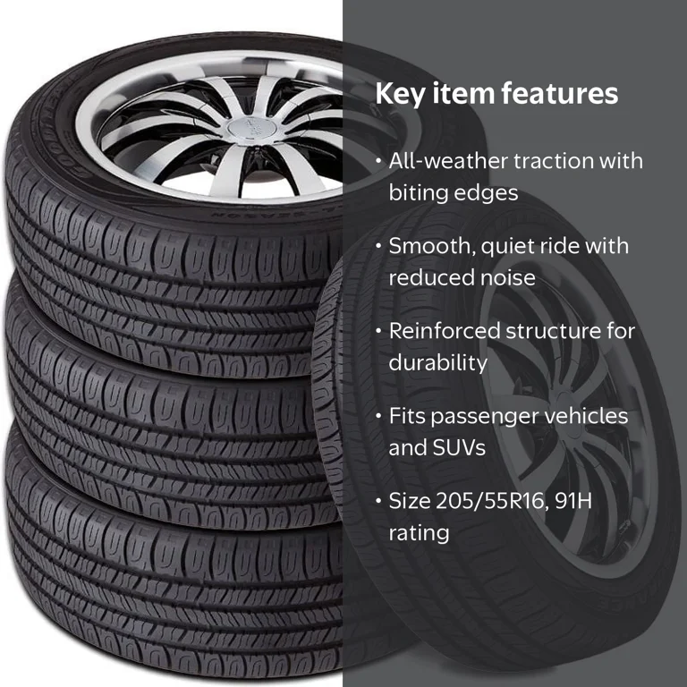 Goodyear Assurance All-Season 205/55R16 Tires Set of 4 with 65,000