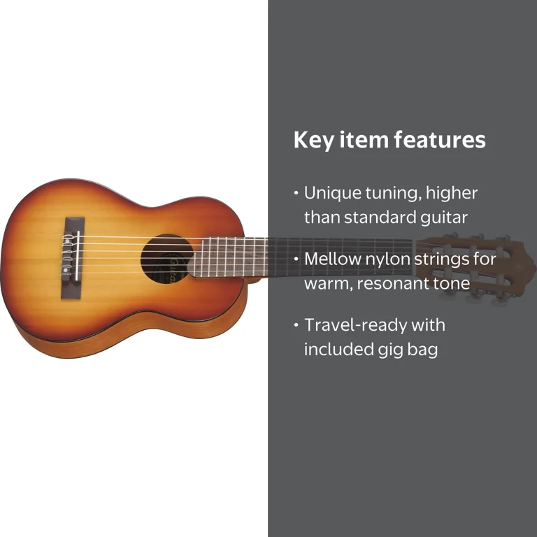 Yamaha GL1 Guitalele Ukulele with Instrument Tuner, Mini 6-String