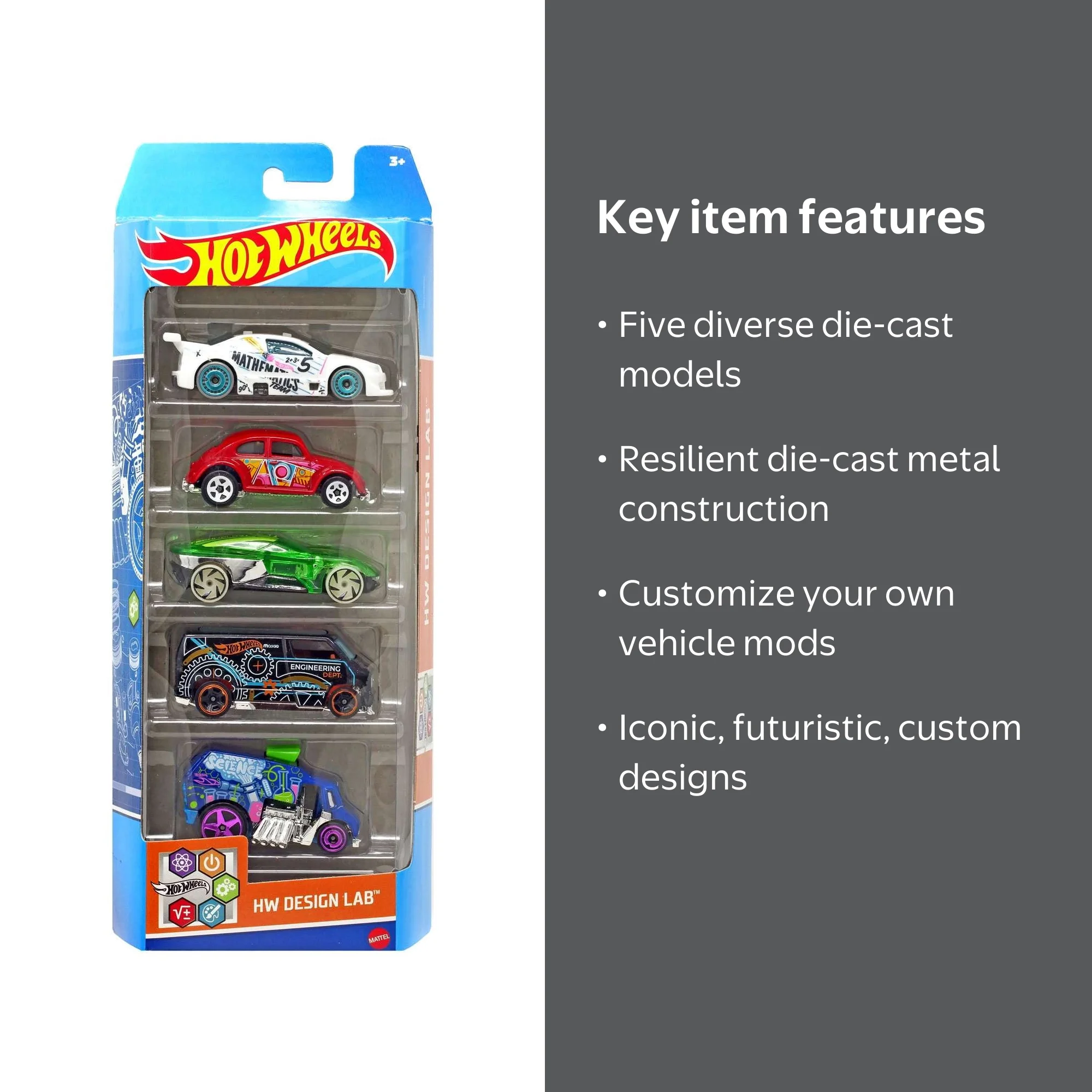 Hot Wheels HW Design Lab VW Beetle, Amazoom, Forward Force, Custom
