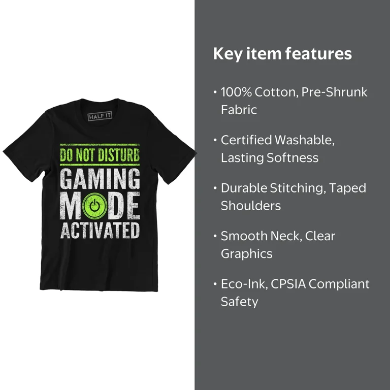 Half It Exclusive Men's Graphic Tee, Retro Gamer T-Shirt - 'Do Not