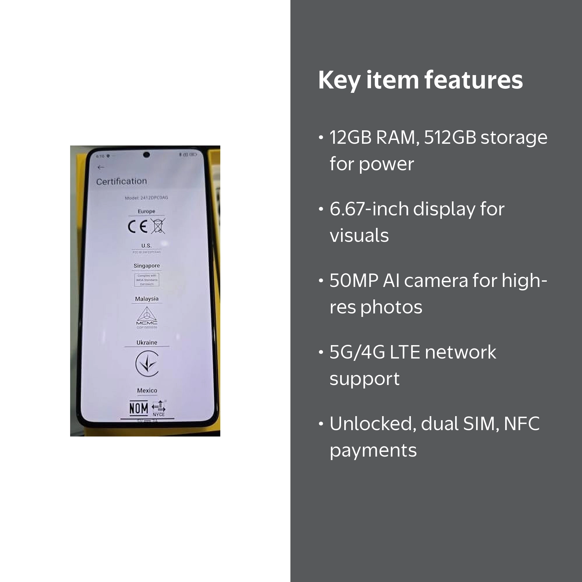 Xiaomi Poco X7 PRO 5G 512GB ROM 12GB RAM Dual SIM GSM Unlocked