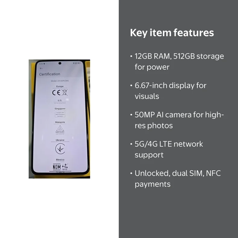 Xiaomi Poco X7 PRO 5G 512GB ROM 12GB RAM Dual SIM GSM Unlocked