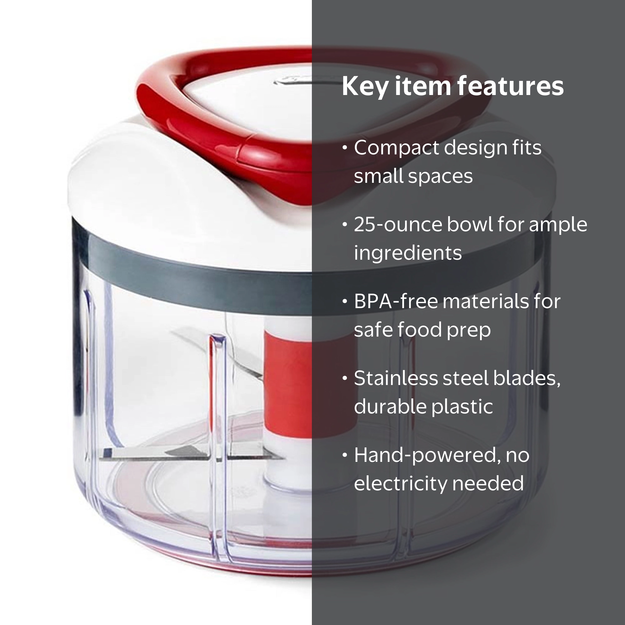 Zyliss Multifunctional Kitchen Easy Pull Manual Food Processor and
