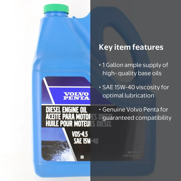 Volvo Penta New OEM VDS-4.5 Diesel Engine Oil SAE 15W-40 1 Gallon