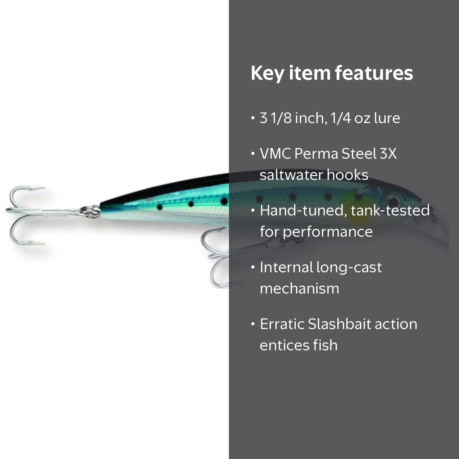 Rapala, Saltwater 08 Jerkbait, 3 1/8 inches, Blue Sardine