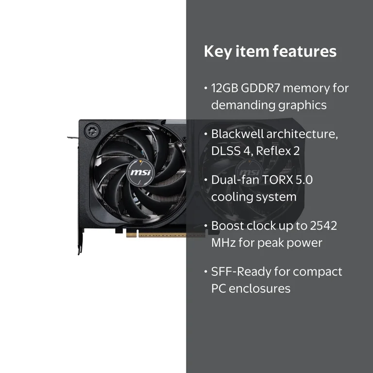 MSI, GeForce RTX 5070 12G Shadow 2X OC Graphics Card, 12GB GDDR7