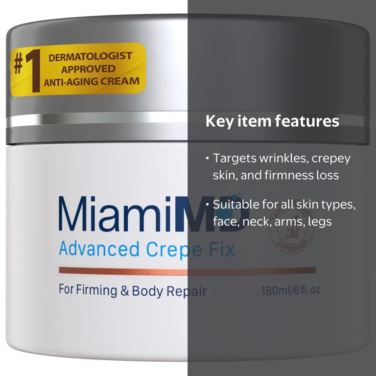 MiamiMD Advanced Crepe Fix Anti-Aging Skin Firming Cream, 6 fl oz