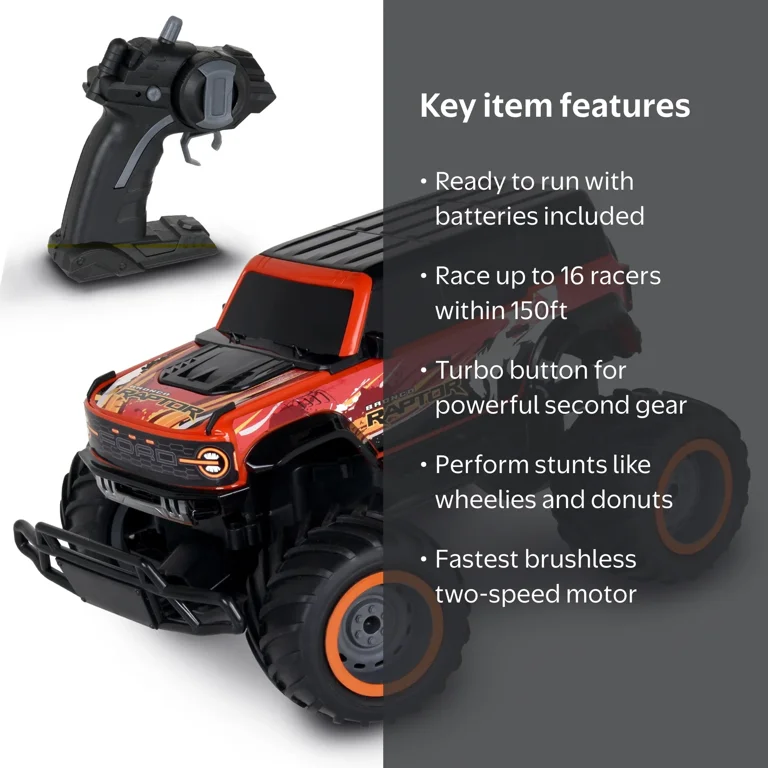 Mean Machines: RTR RC - Ford Bronco Raptor - Red - 2.4 Ghz High