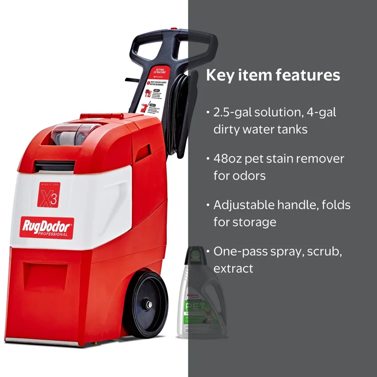 Rug Doctor Mighty Pro X3 Deep Clean Commercial Carpet Shampooer