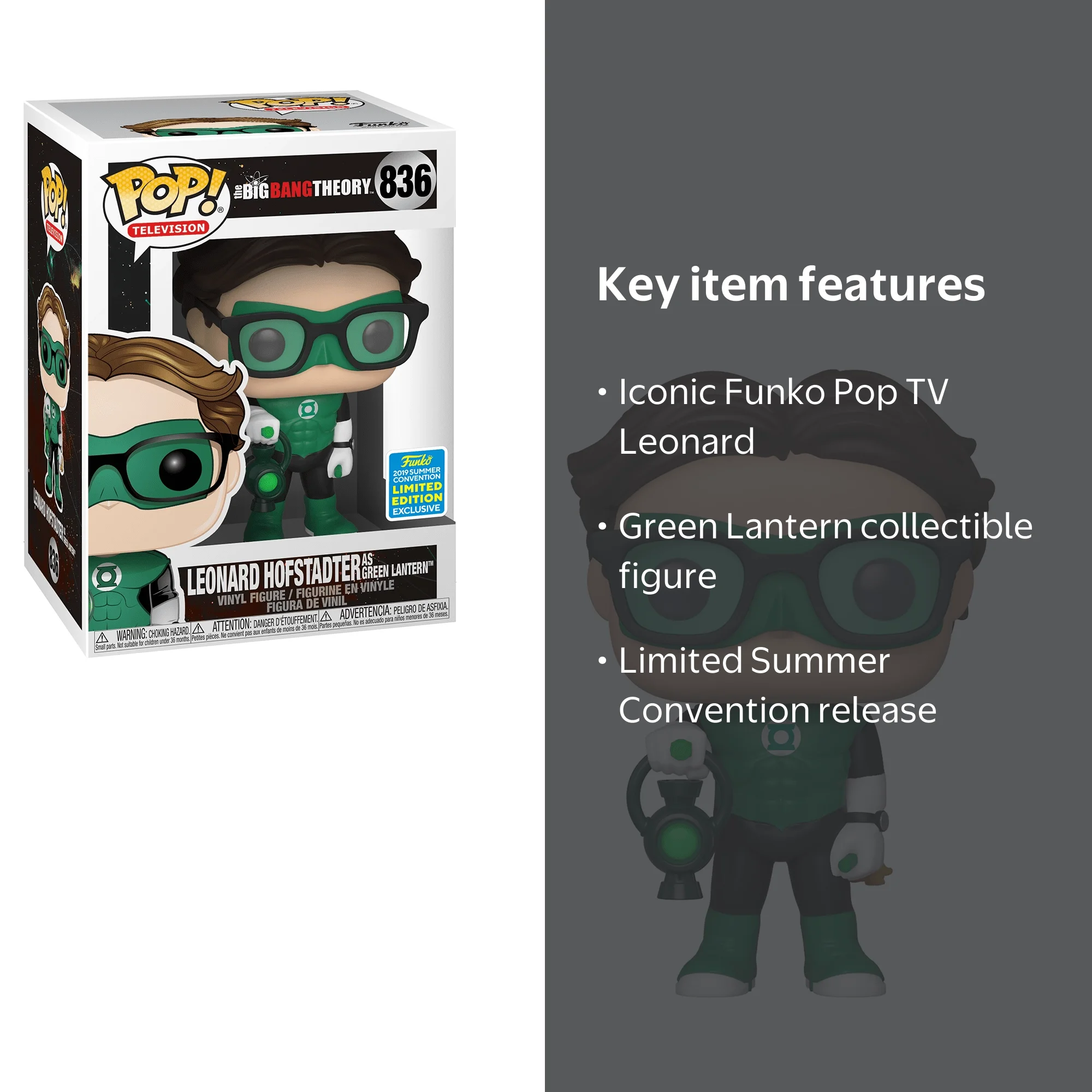 Funko POP TV: Big Bang Theory - Leonard as Green Lantern (Justice