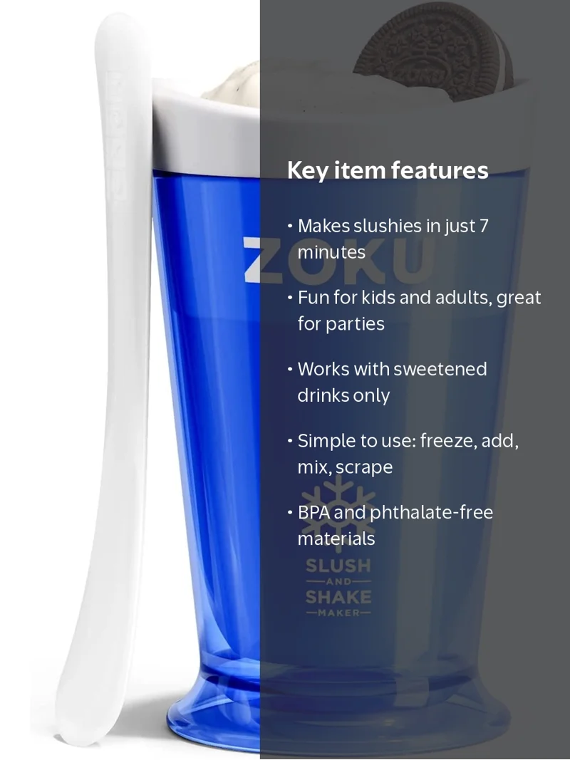 Zoku Slush and Shake Maker, 8 oz Slushy Cup for Frozen Drinks