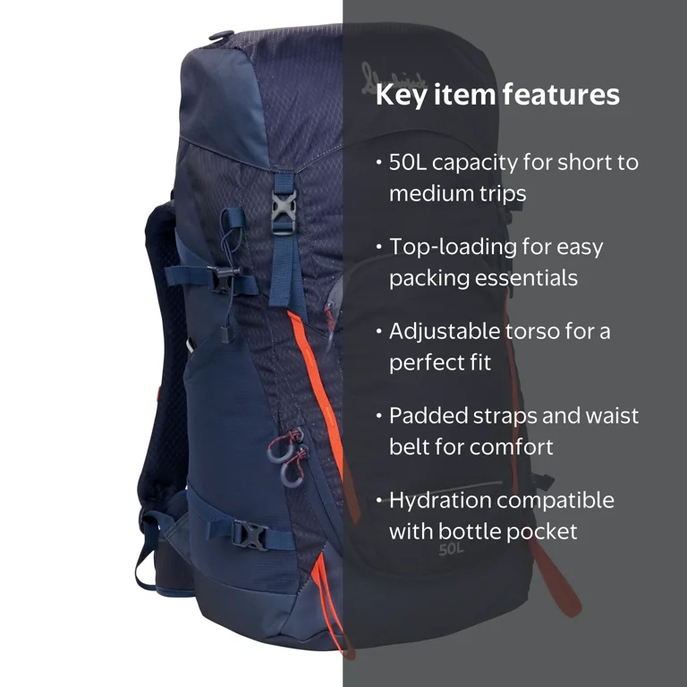 50 liter backpack travel Road Trip 50L Duffel Black Passenger Thanks to the suitcase opening with lockable zip Trail Ridge 50L Technical Pack